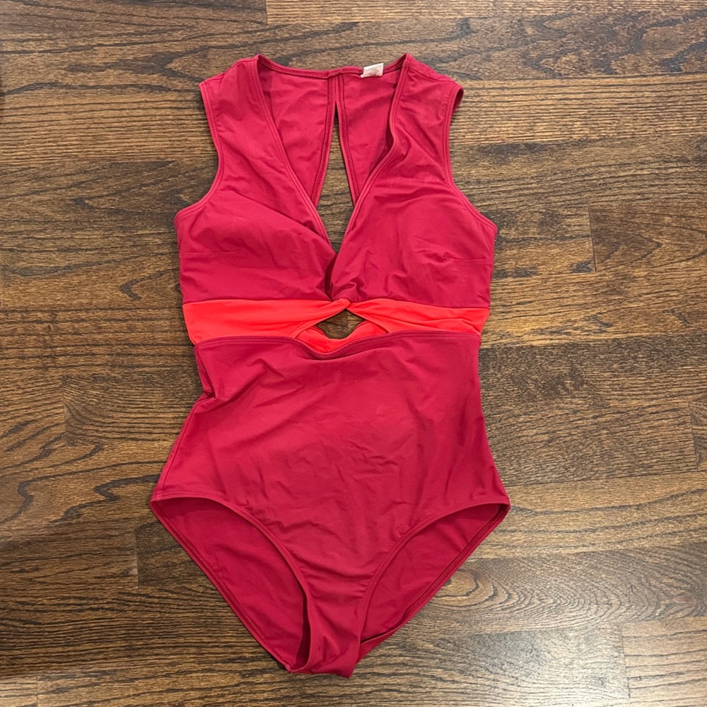 Flagpole NYC Cutout Swimsuit with Contrast Waistband